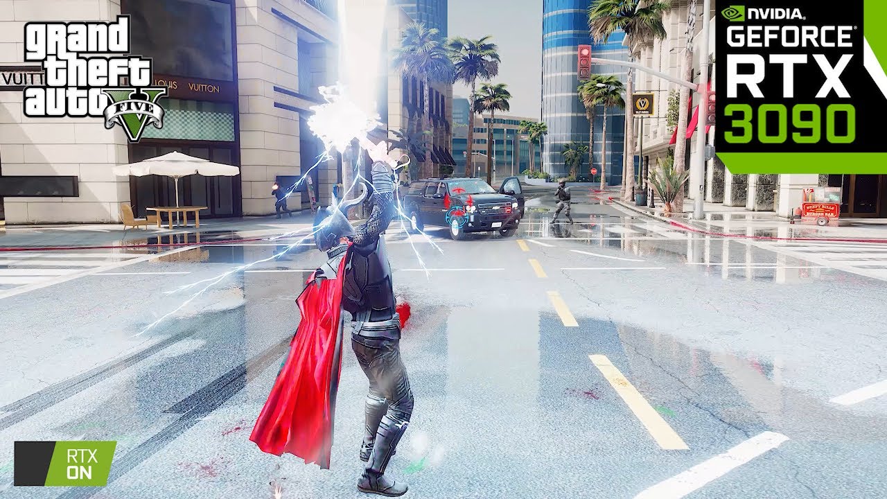 GTA 5 Thor : Next Gen Ultra Realistic Graphics Mod on RTX&trade; 3090 Maxed-Out Ray-Tracing Gameplay
