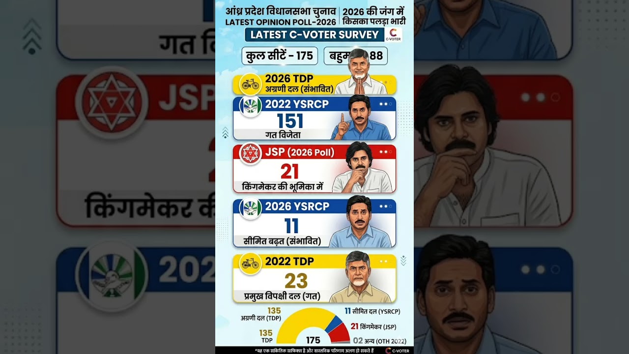 Andhra Pradesh 2026 Opinion Poll: TDP's Massive Lead vs YSRCP's Fall? AP Election Analysis #tdp
