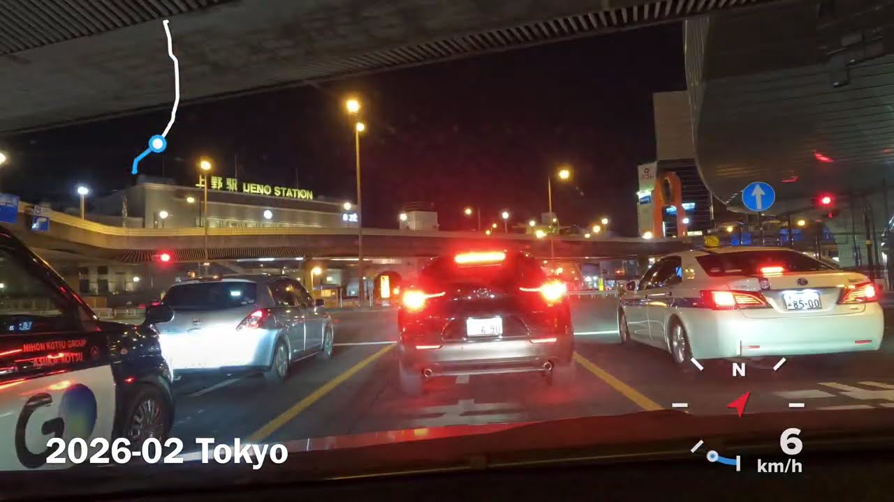 ⚡️🚗🌙東京ドライブ 渋谷- --青山−秋葉原ー上野ー北千住 2026年02月 夜 #driving #japan #tokyo #4K