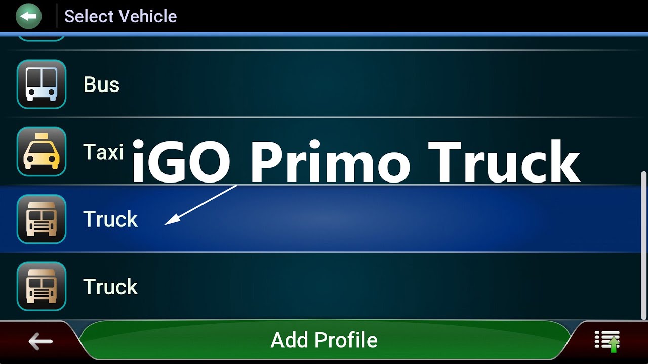 iGO Primo Truck Nextgen App Settings