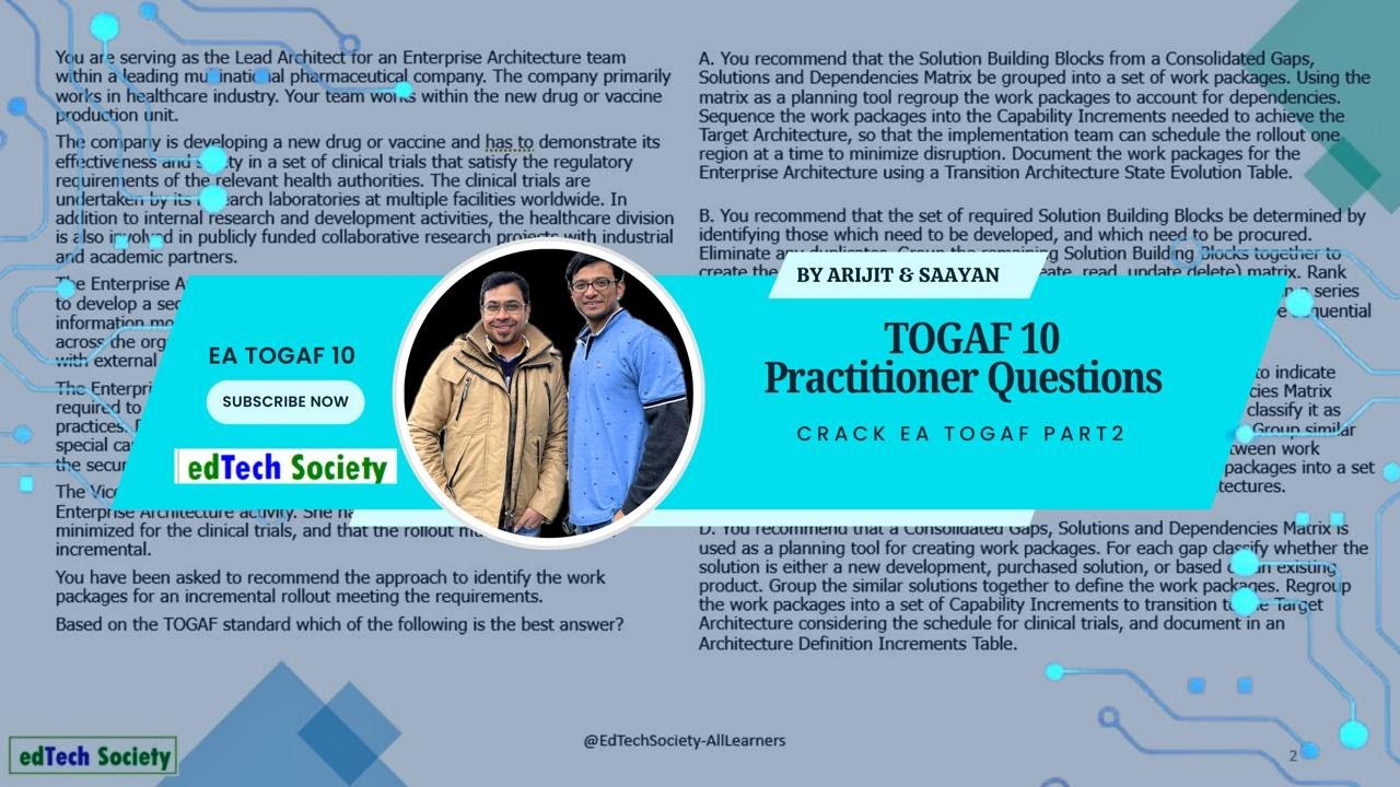 Pass TOGAF10 in 4 weeks - Crack EA TOGAF Part 2 || Approach to solve Practitioner Question