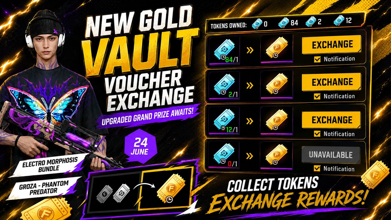 Gold Vault Voucher Exchange Kaise Kare 😍 Gold Vault Bundle 1 Spin Trick Free Fire