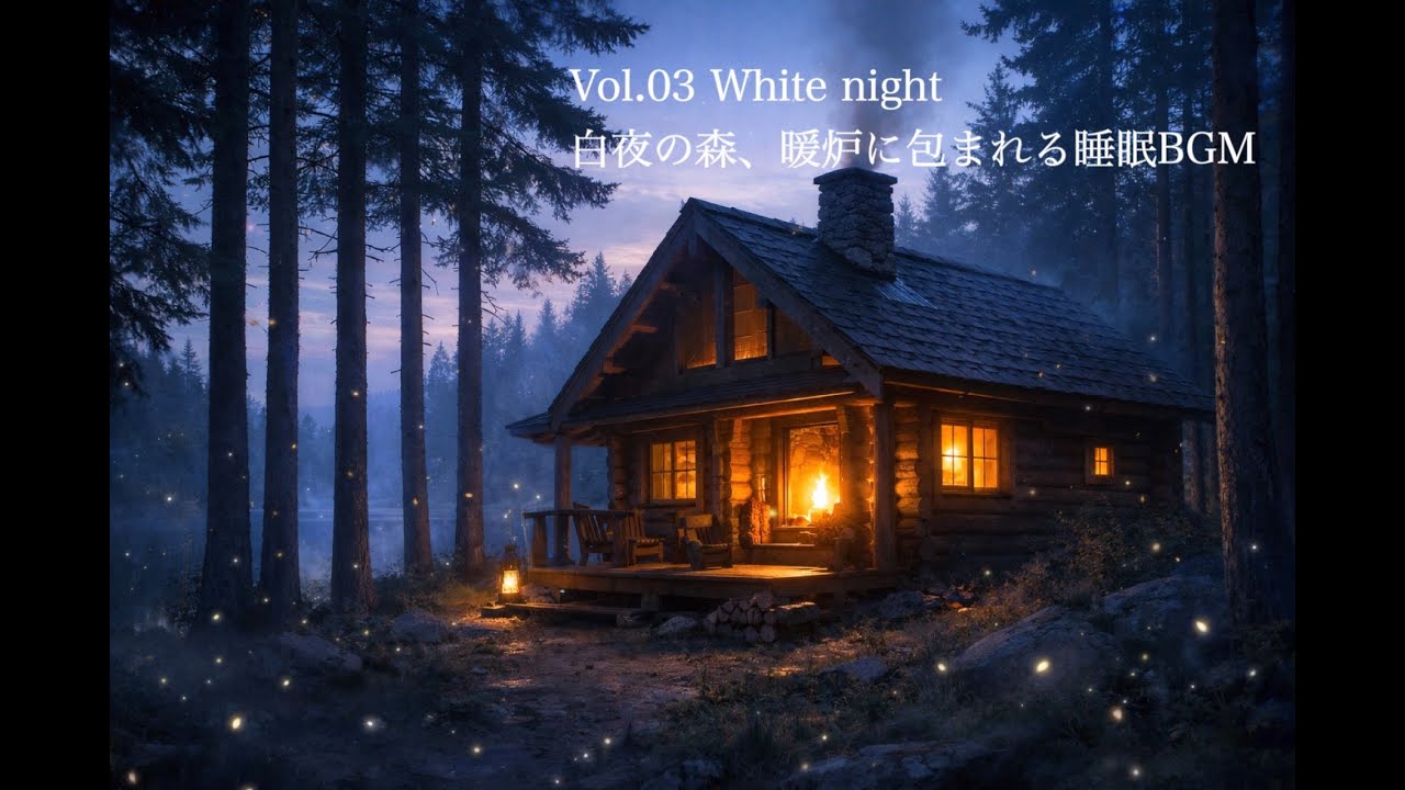 Vol.３ White night ー 白夜の森、暖炉に包まれる睡眠BGM ー