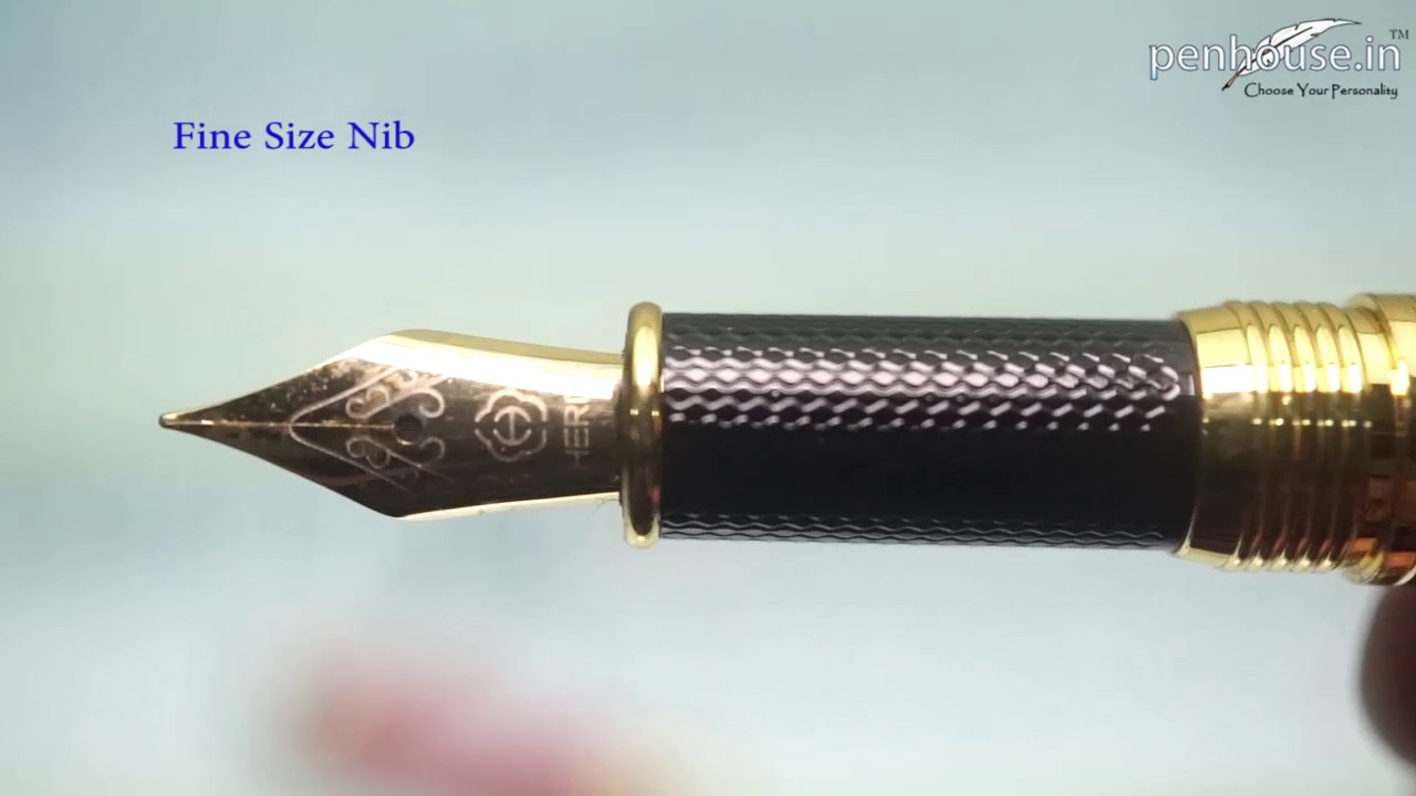 Hero 975 Model: 14374 A3567508 Red color body with golden color clip cap type fine tip fountain pen