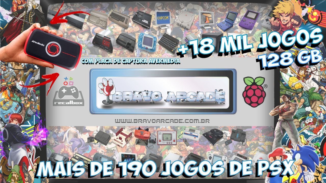 Imagem Recalbox Bravo Arcade by Mikooz 128 GB com 18 mil jogos