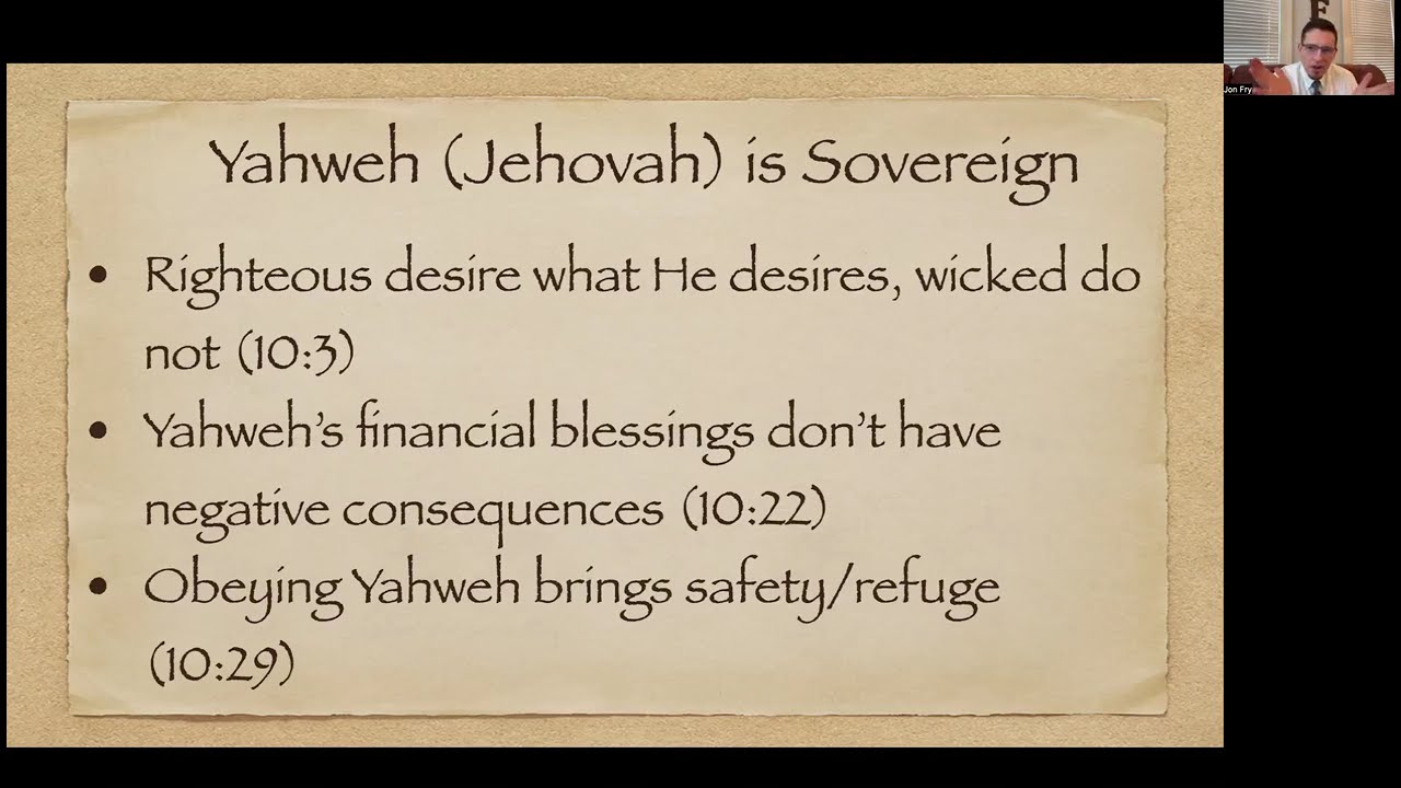 Proverbs 10-15 Knowing Yahweh