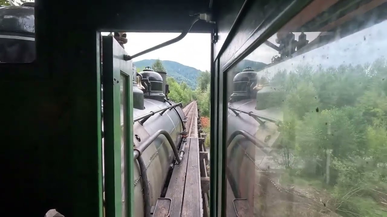 Mt. Rainier Scenic Railroad - Steam Locomotive View from the Cab of the Polson 70 - Engineer POV