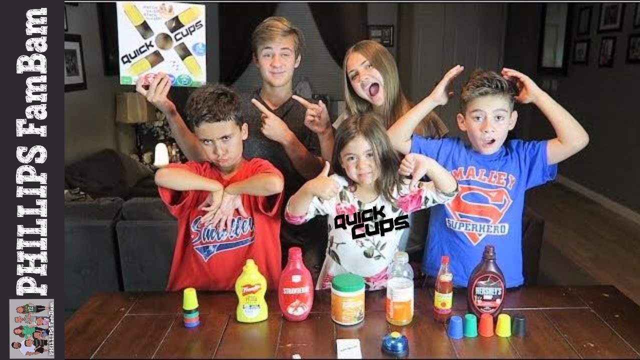 QUICK CUPS ROULETTE CHALLENGE WITH PUNISHMENT | PHILLIPS FamBam Challenges