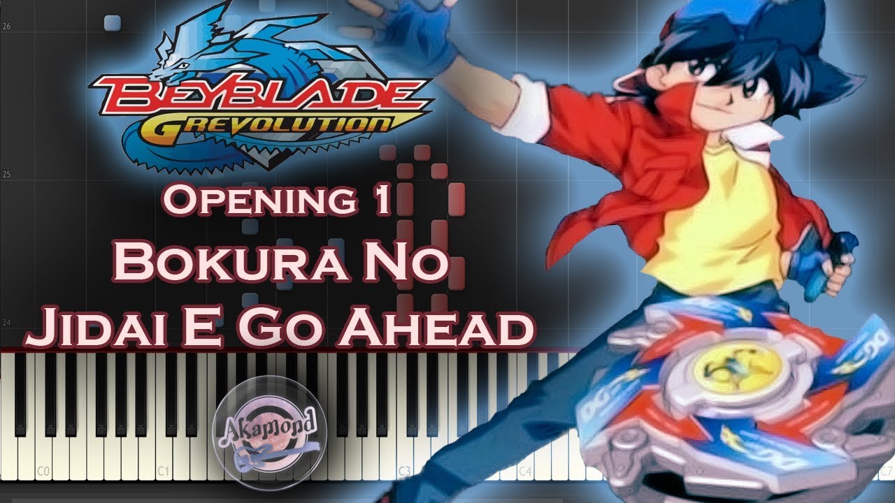 Beyblade G Revolution Opening 1 - 僕らの時代へ - go ahead - Synthesia Piano Cover / Tutorial