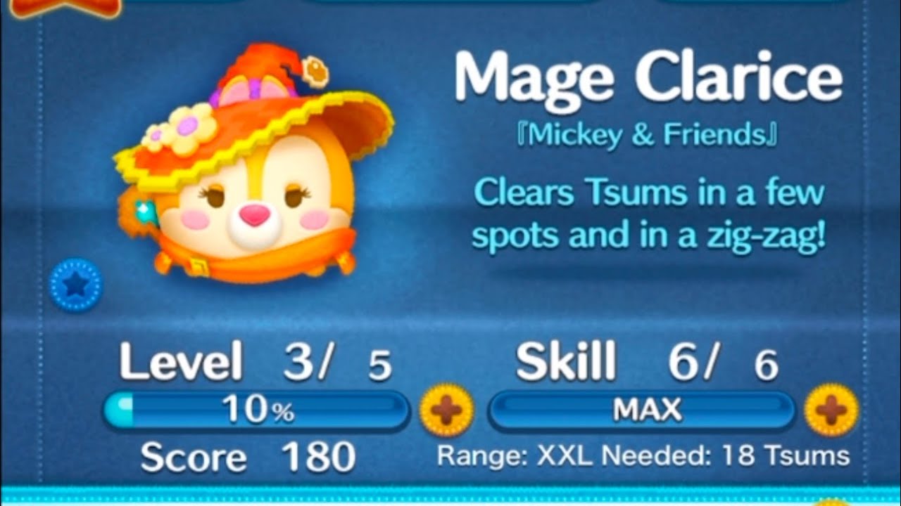 Mage Clarice | Max Skill 6 | Disney Tsum Tsum Gameplay | HIGH COINS