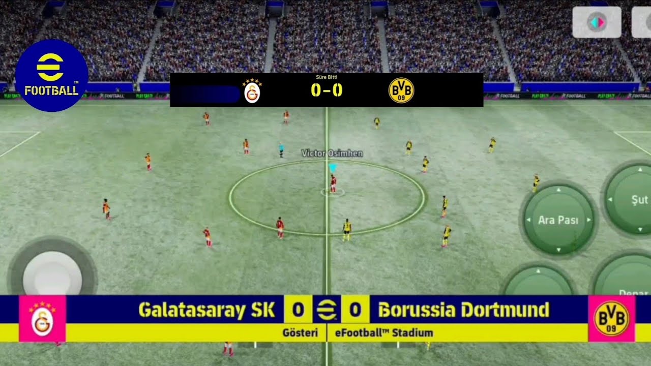 GALATASARAY SK BORUSSİA DORTMUND ( E FOOTBALL MOBİLE ) KARLI BİR ZEMİN