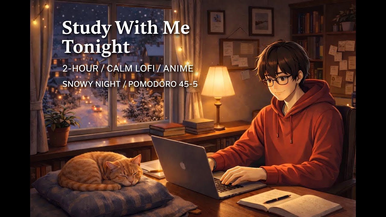 2 Hour Study With Me | Deep Focus Pomodoro 45/5 | Calm Music | No Talking