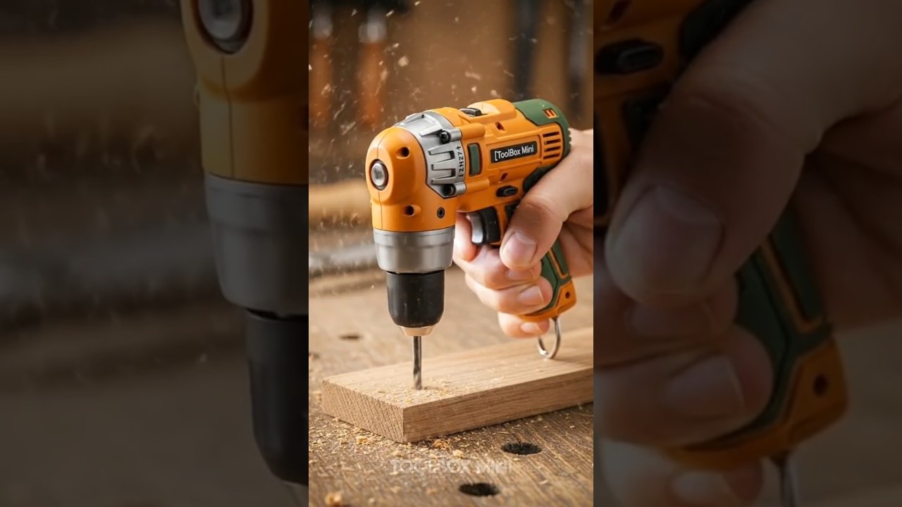 Mini Cordless Drill in Action 🔧 | ToolBox Mini Real Wood Drilling #minitools