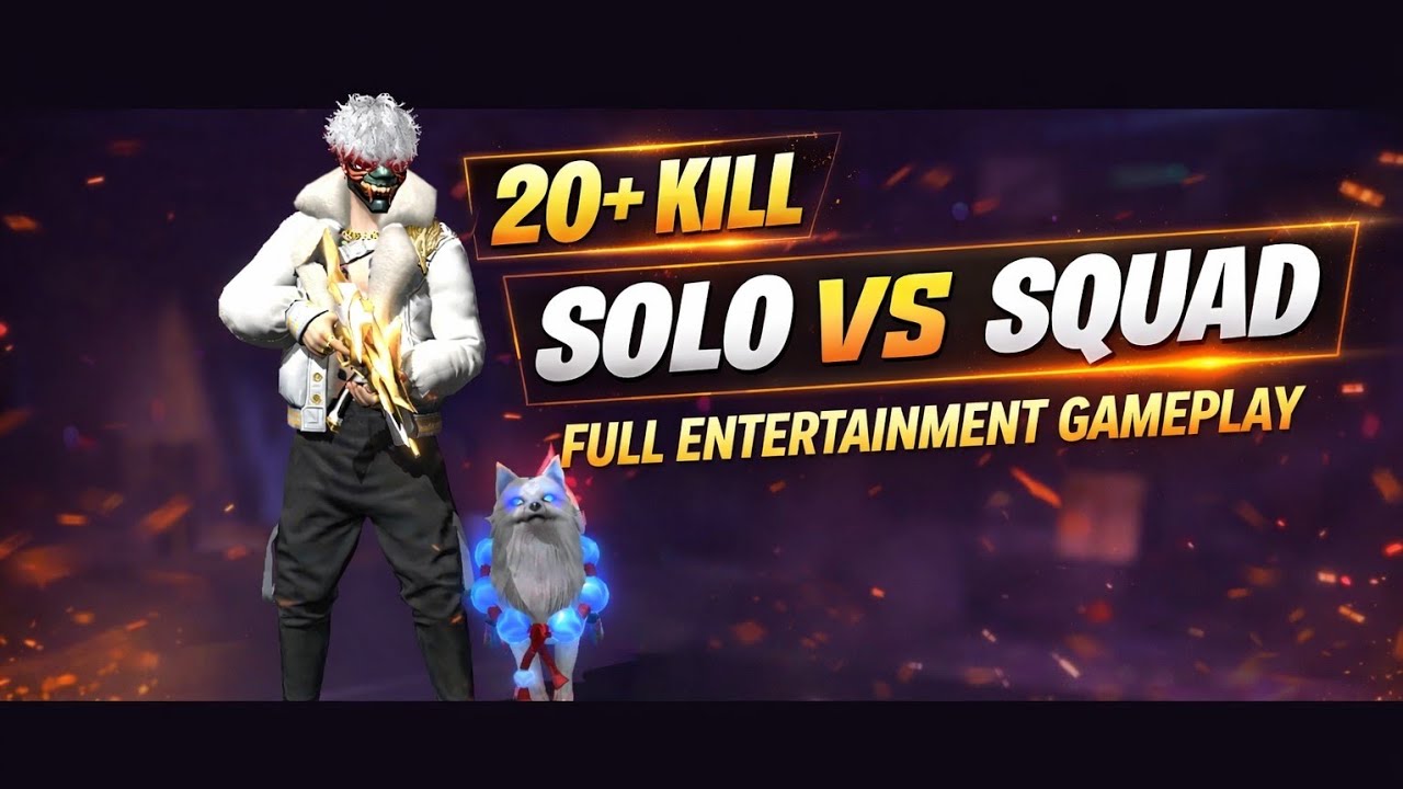 Solo vs Squad 😈20+ Kills|  Full Entertainment  Gameplay| #freefire #gaming  #solovssquad #AyushYt