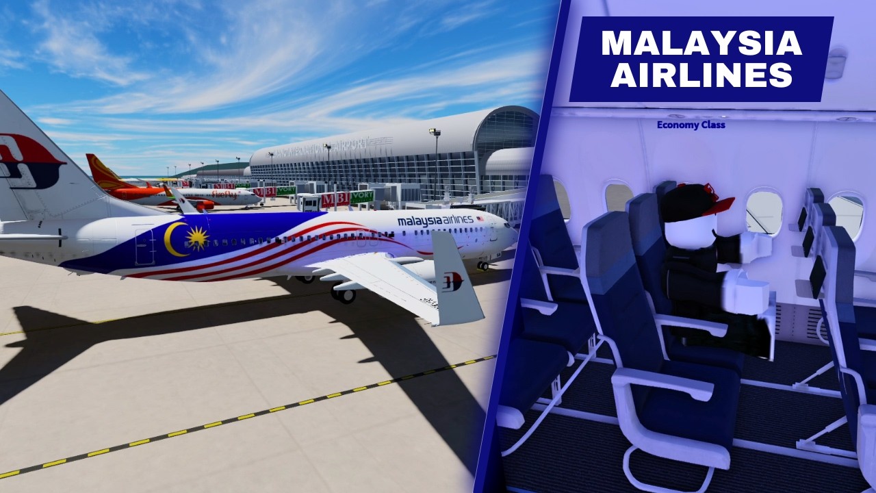 ROBLOX Airline Flight Review | Malaysia Airlines | Boeing 737-800 | Economy Class Flight Experience