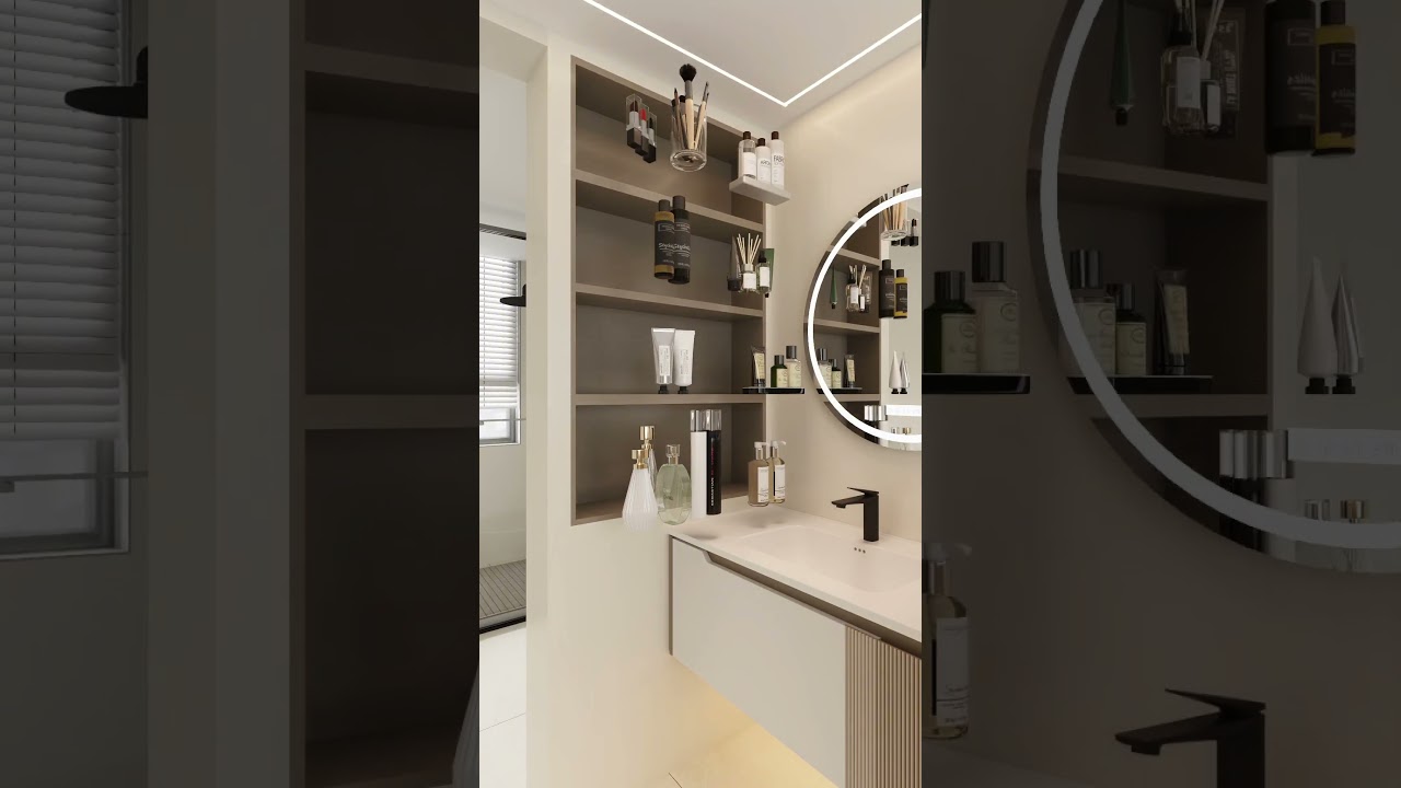 Modern minimalist bathroom interior designs #bathroom #bathroomdesign #shorts #vrishtidesigns