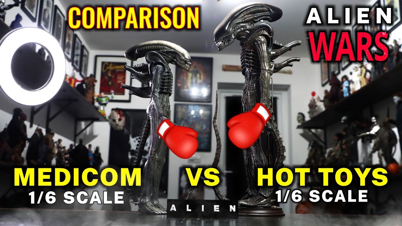 COMPARISON ALIEN BIG CHAP MEDICOM VS HOTOTYS 1/6 SCALE FIGURES
