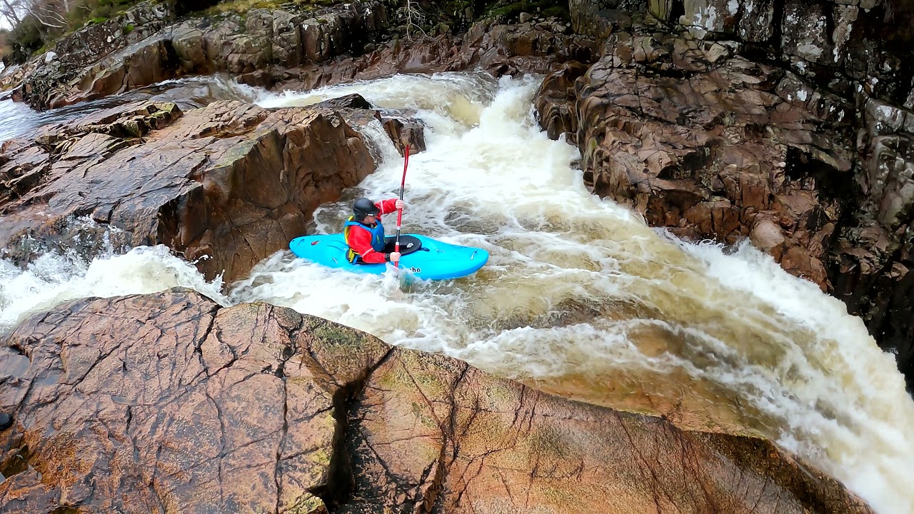 Kayaking the river Etive - Right Angle Fall