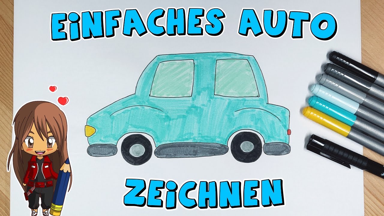 Auto einfach malen f&uuml;r Kinder | ab 5 Jahren | Malen mit Evi | deutsch