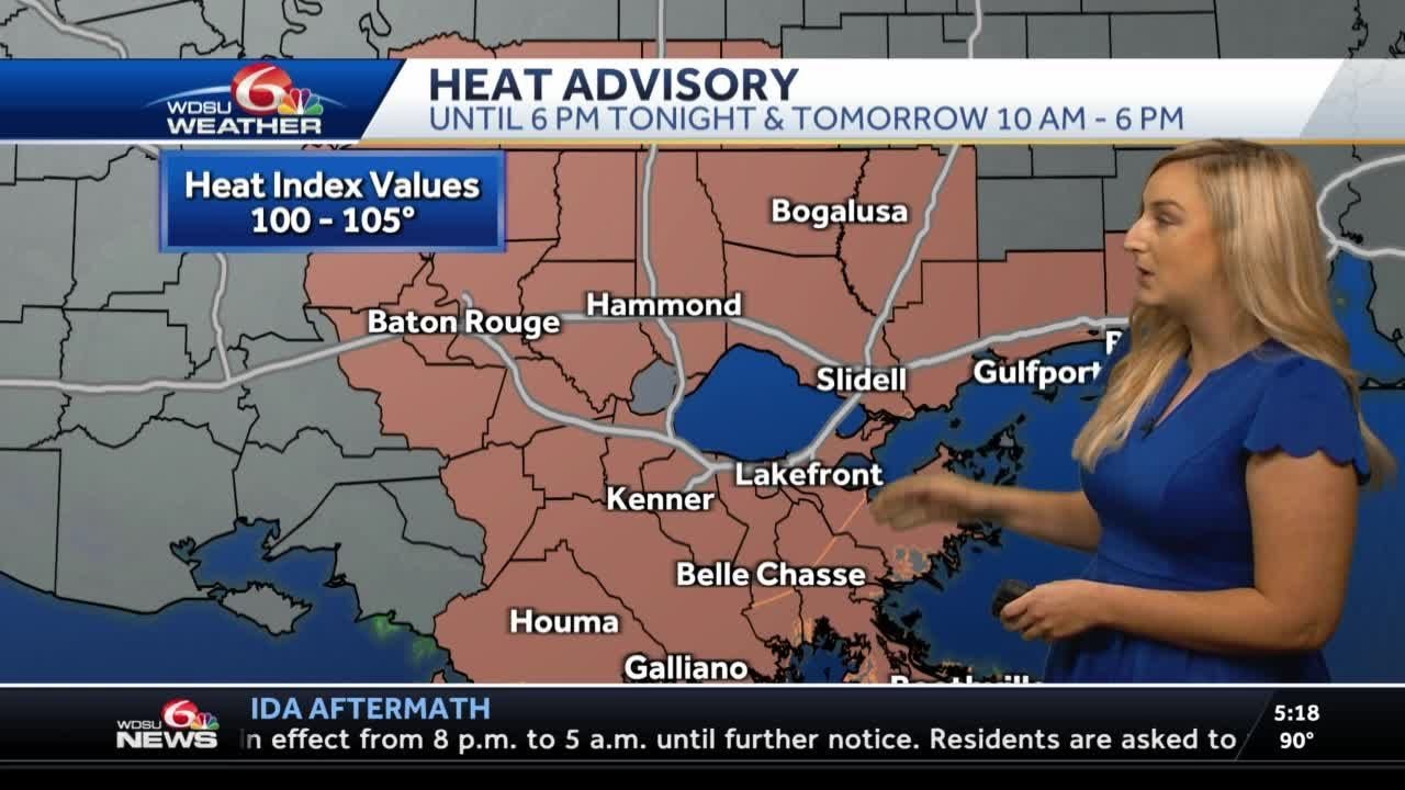 Heat Advisory Monday, System in Gulf could bring heavy rain