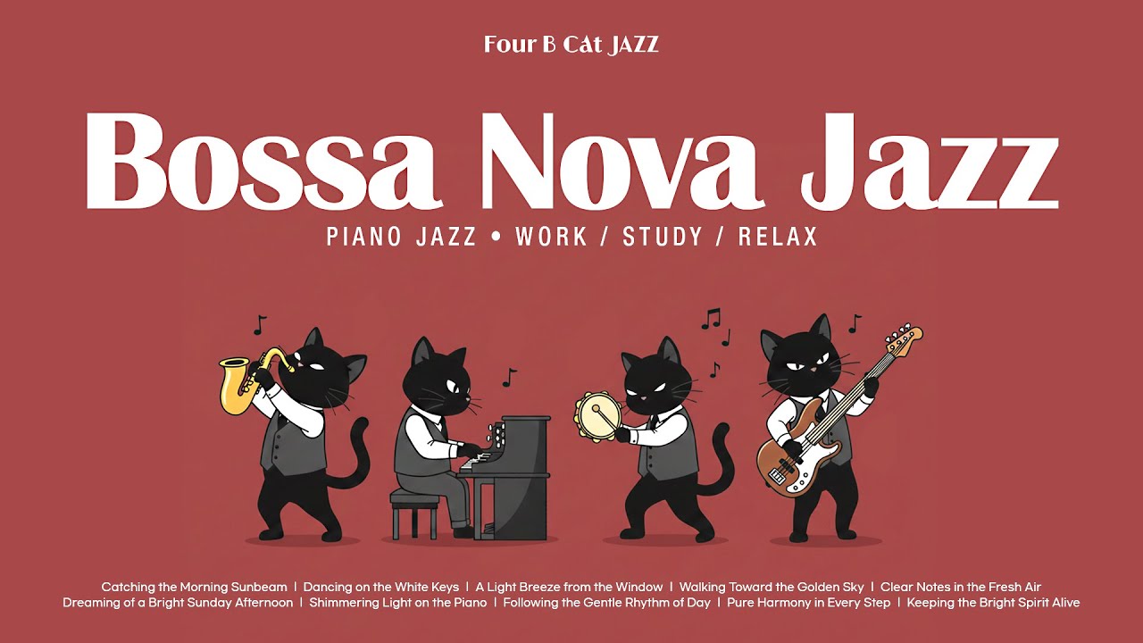 Bright Upbeat Bossa Nova for Daily Energy ☀️ | Azure City Rhythm — Four B Cat JAZZ