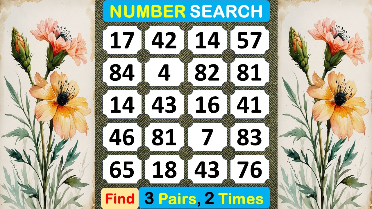 Number Search: How Healthy Is Your Memory? #braingame #memory #puzzle #quiz #mindset #peace  -#389