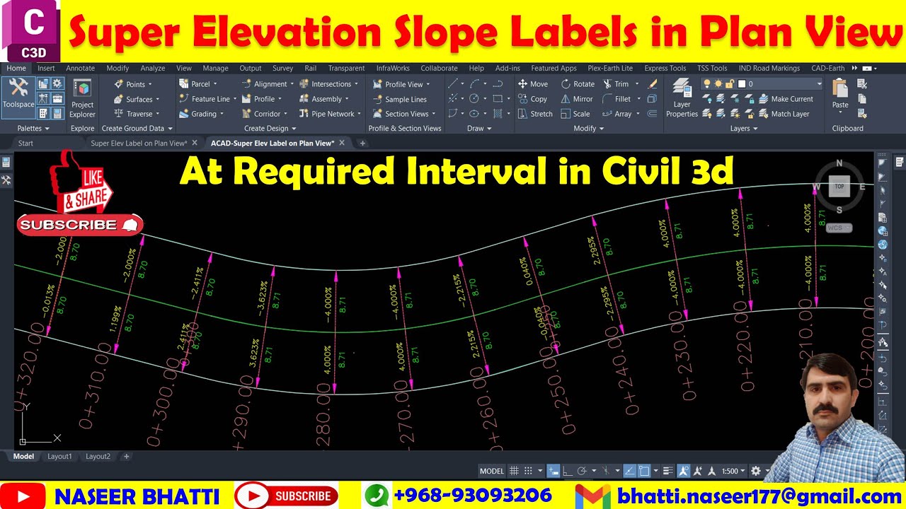 Super elevation slope labels plan view civil 3d | Export Super elevation Slope Labels to excel solve