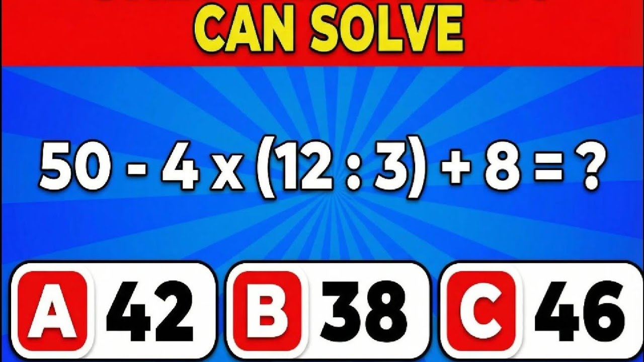Can You Solve This Math Quiz in 5 Seconds? | Hard Level 🧠🔥