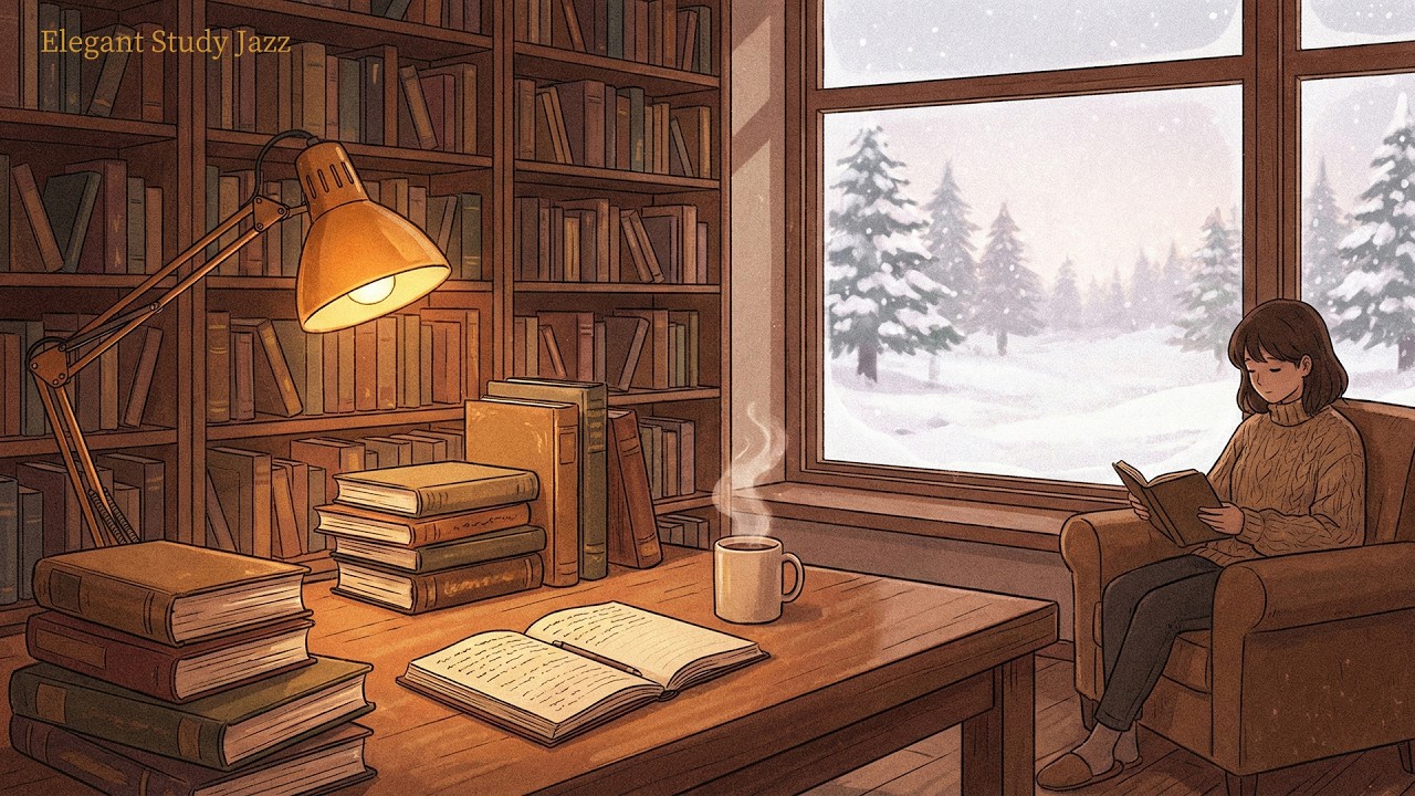 Elegant Book Cafe Jazz 📚 Sophisticated Background Music for Work & Study (1 Hour)