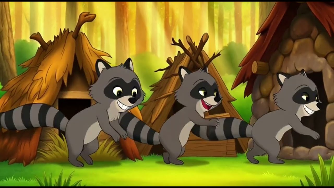The three little Raccoons//Moral Short Stories/Good stories/Best /Stories/Moral/Kids Stories/English