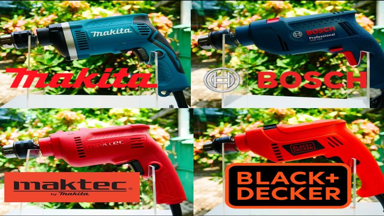 Bor 13mm Makita HP1630 VS Maktec MT80B VS Bosch GSB 550 VS Black Decker HD555