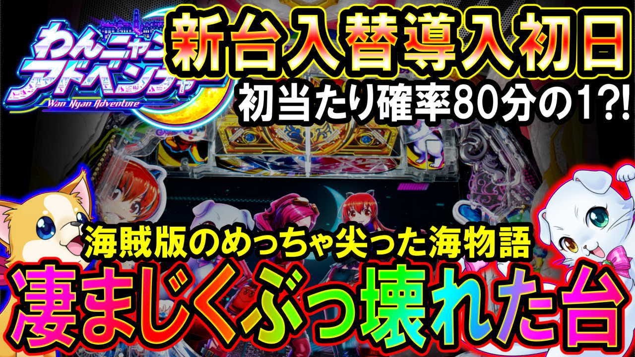 【新台入替初日◆Pわんニャンアドベンチャー】ぶっ壊れた…甘デジを超えた初当たり確率?!突破50%でRUSH突入!!2000発ボーナス炸裂【◆整理券もらって抽選に参加して見た…わんニャン編】