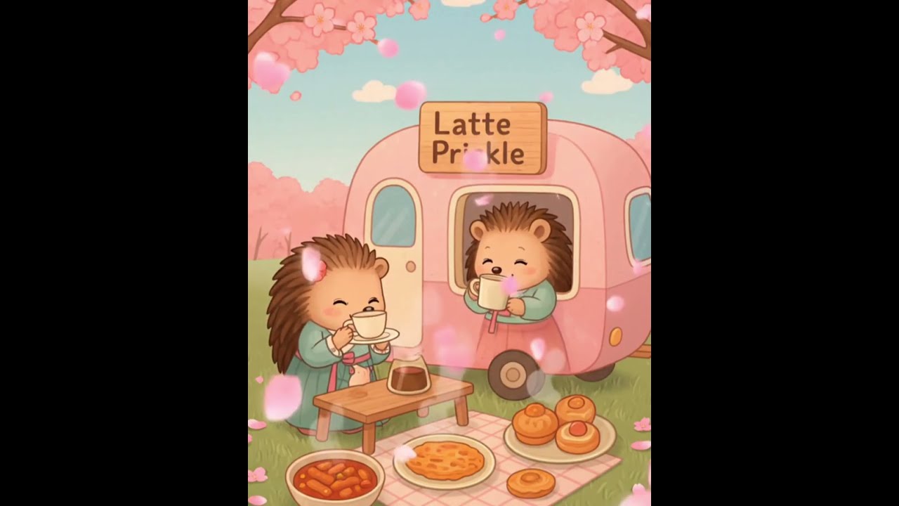Cherry Blossom Picnic in Korea 🌸 |  Penguins Making Gimbap & Barista Hedgehogs | Soft Lofi 🌿
