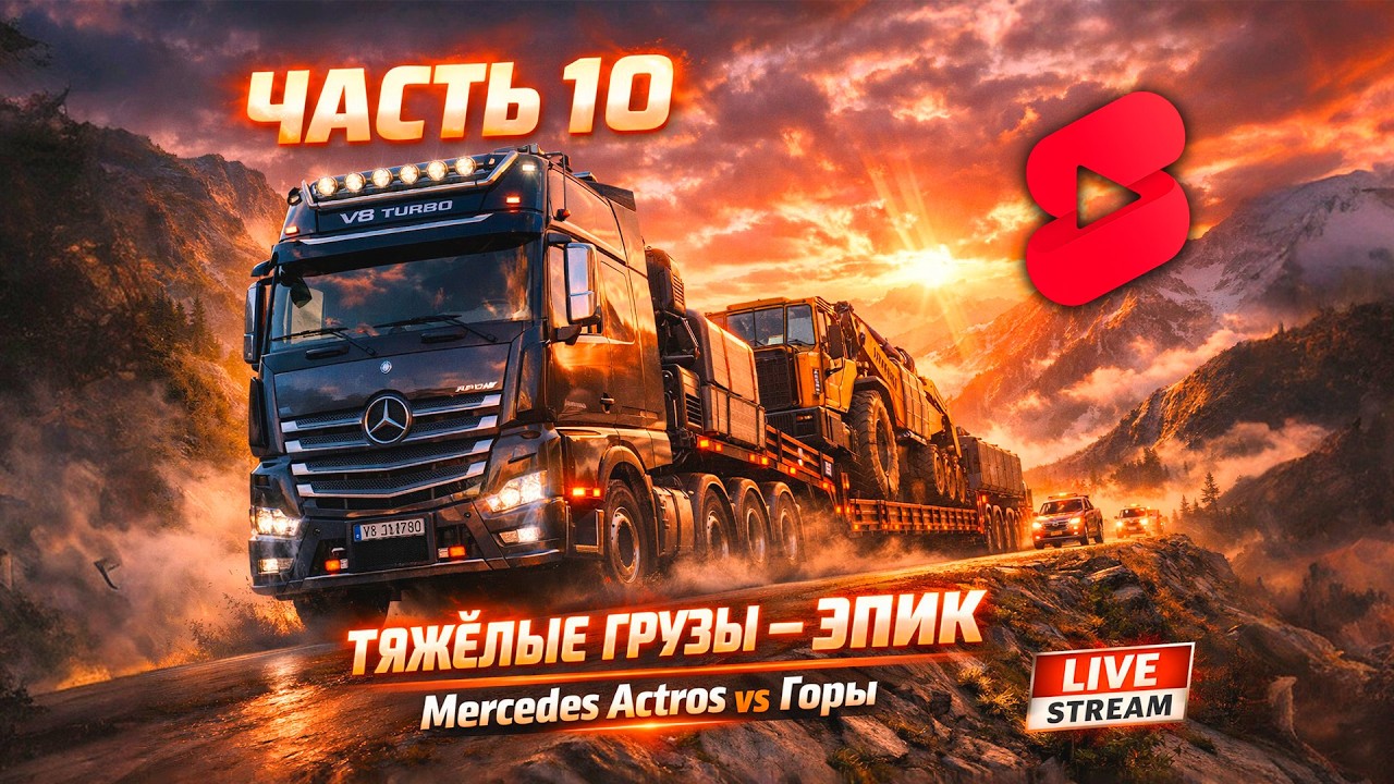 ЭПИК! ТЯЖЁЛЫЙ ГРУЗ В ГОРЫ 😱 Mercedes Actros еле тянет #10 #ETS2