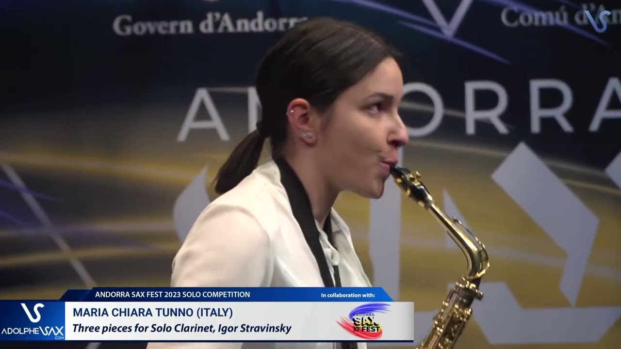 ANDORRA SAX FEST 2023: Maria Chiara Tunno (Italy)  plays Three pieces for Clarinet, Igor Stravinsky