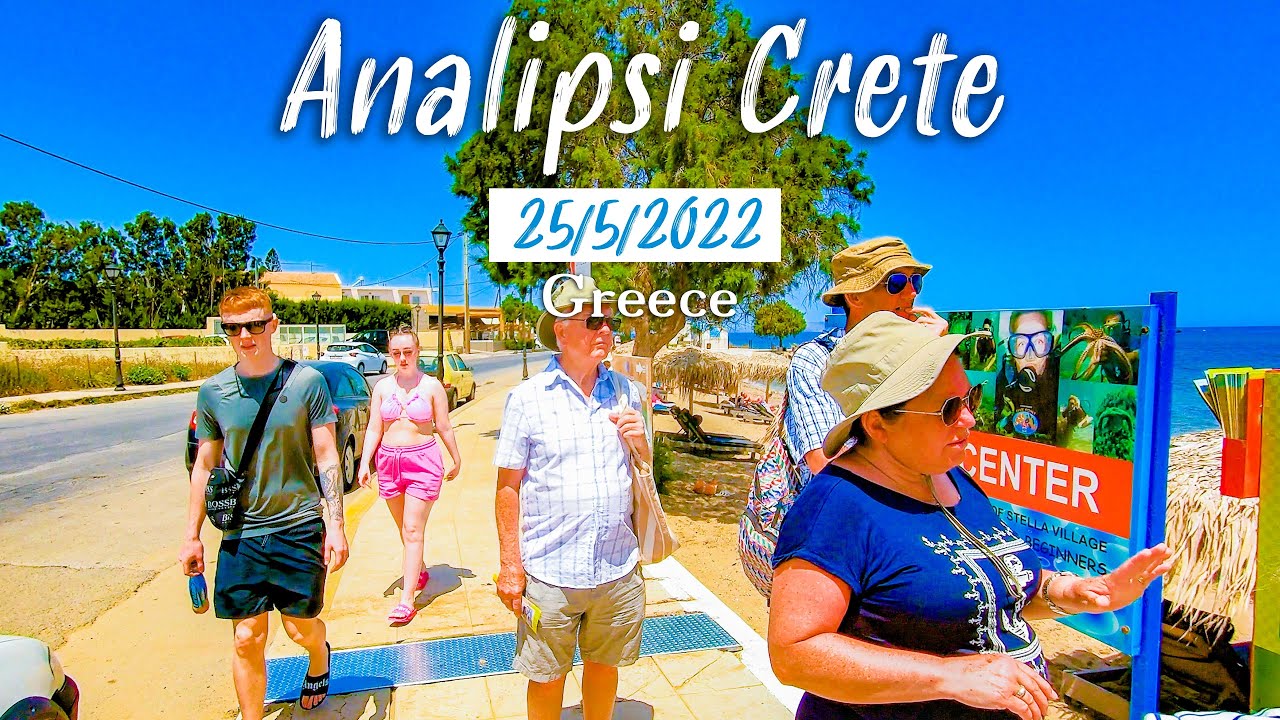 Crete Greece, Analipsi 🇬🇷 || walking tour 4k HDR || Kreta 2022