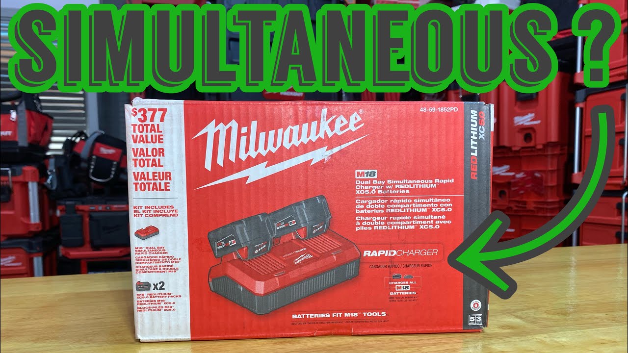 ⚡️Milwaukee - 48-59-1852PD M18 Simultaneous Dual Bay Rapid Charger! Batteries, Power.