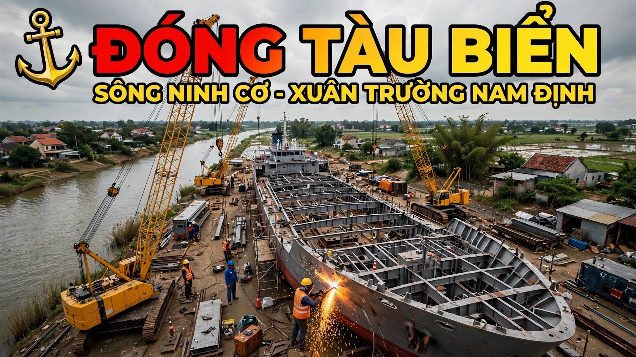 Toàn cảnh Đóng Tàu Biển ở Xuân Trường Nam Định-Công Nghiệp phát triển mạnh #tinnong #batdongsan