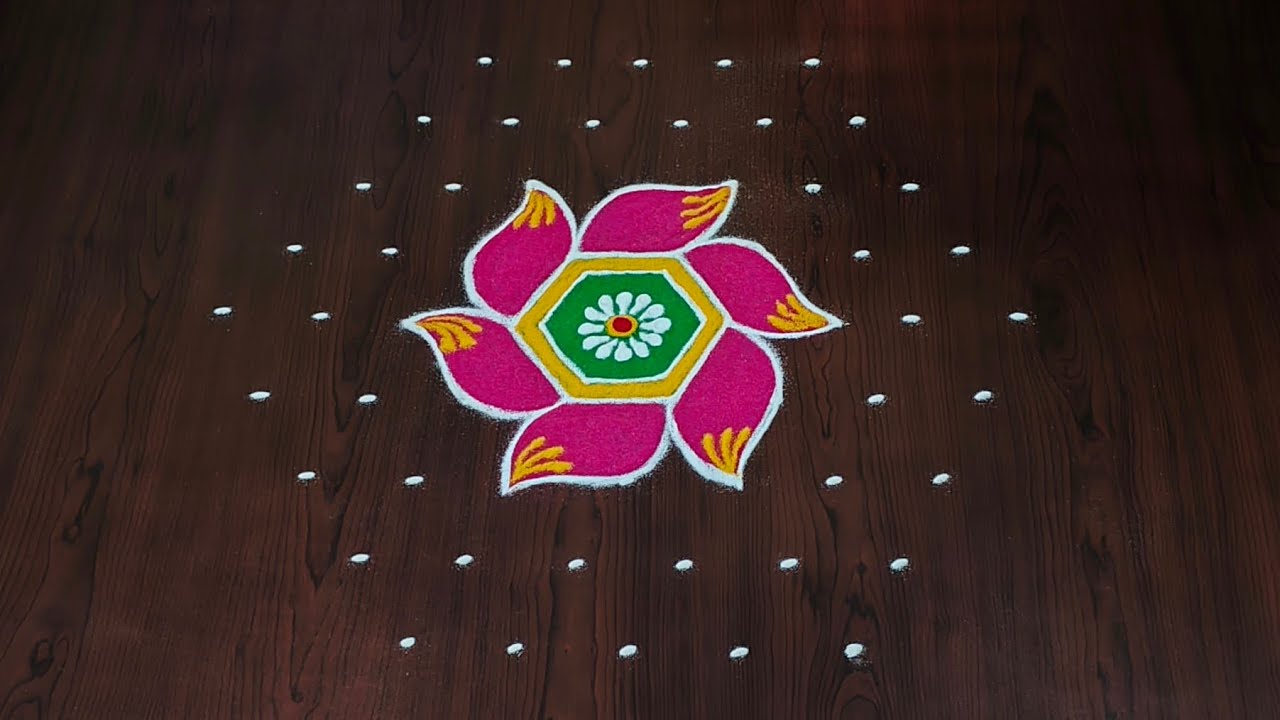 9×5dots beautiful sankranti special rangoli 🌹🌷|easy sankranti rangoli|Pongal kolams#Rang Kaa Rangoli
