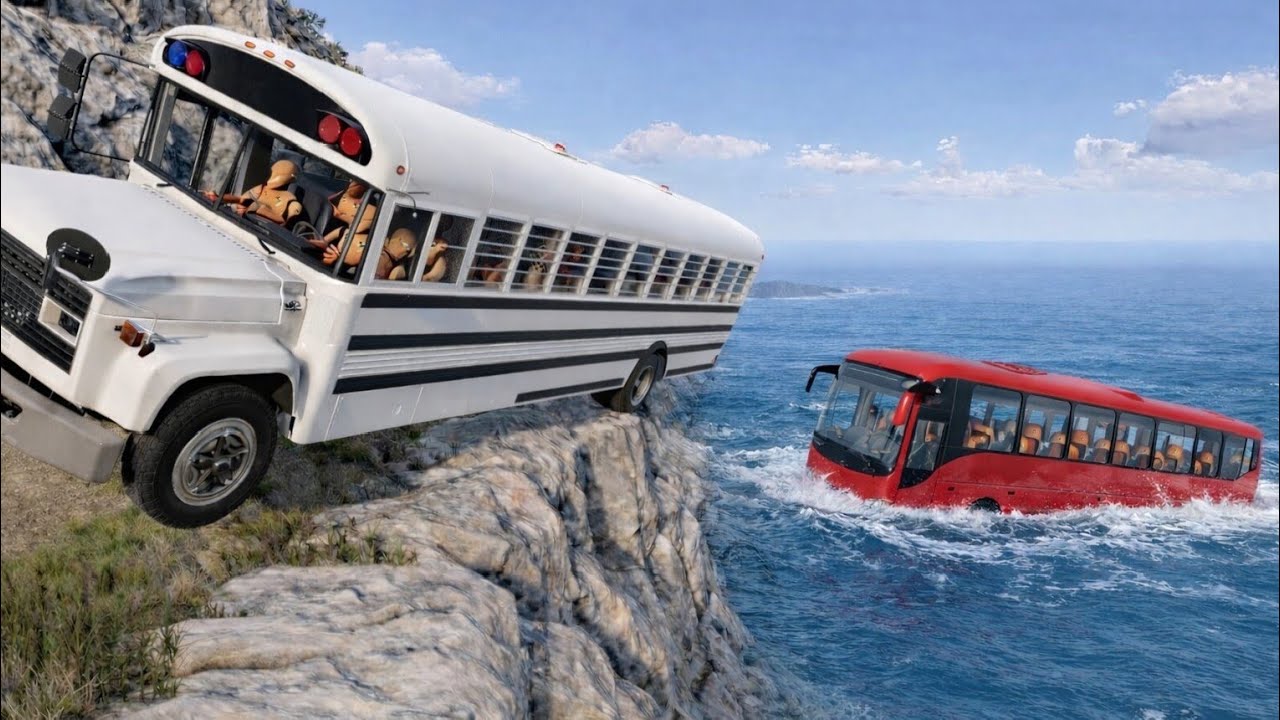 School Bus on Dangerous Mountain Road 😱 | BeamNG.drive | Ep #116