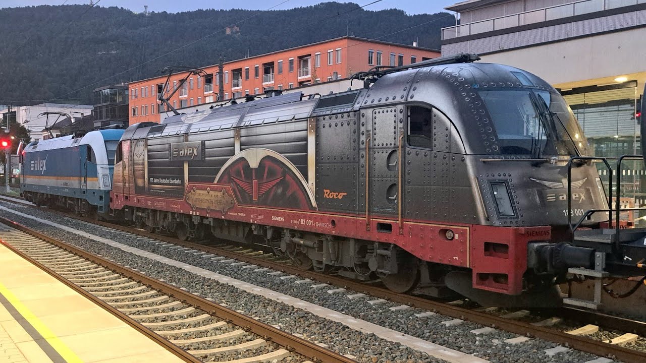 Bregenz: BR183 alex am Kesselzug, Railjet2 & Nightjet Neue Generation & Orientexpress in Dornbirn