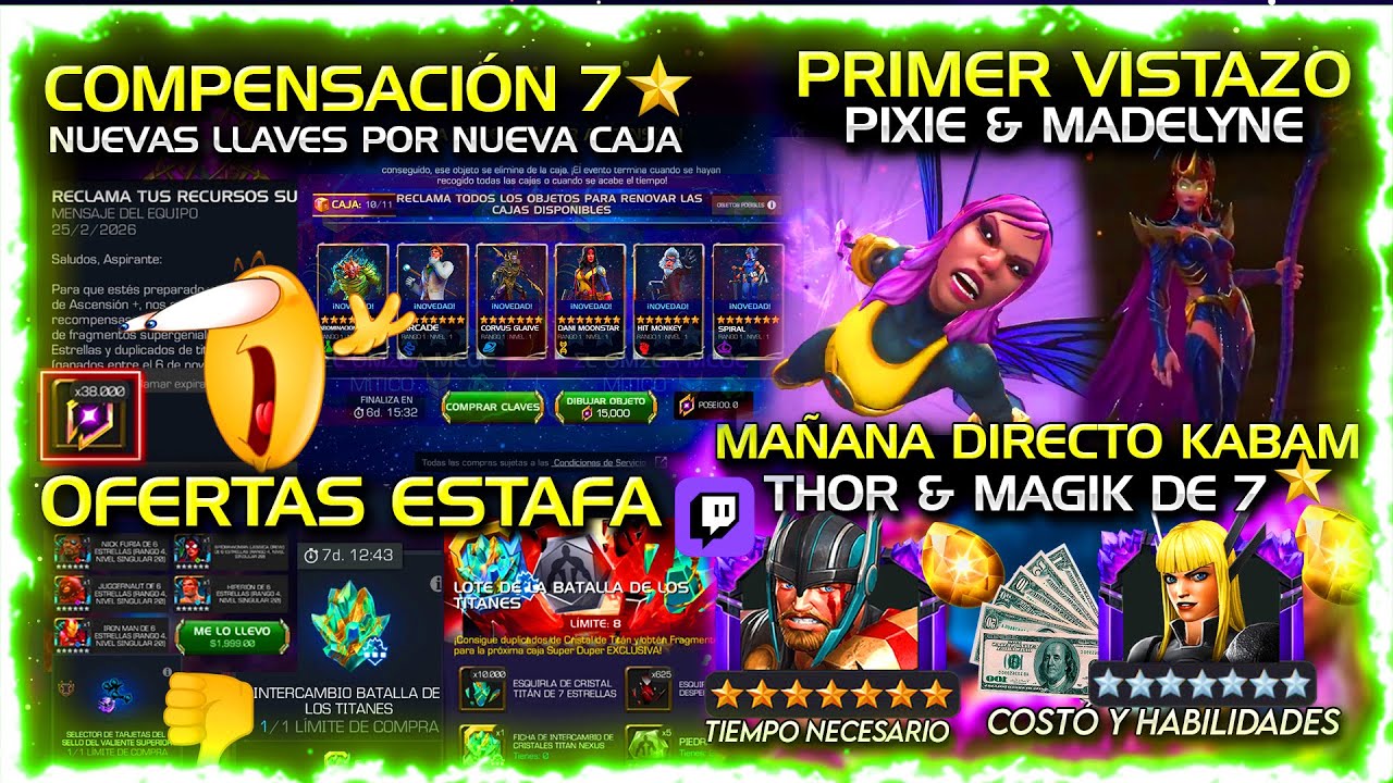 NUEVAS LLAVES xCAJA 7⭐️F2P MAGIK & THOR MAÑANA! OFERTAS ESTAFA & PRIMER VISTAZO NUEVOS PSJ | MCOC