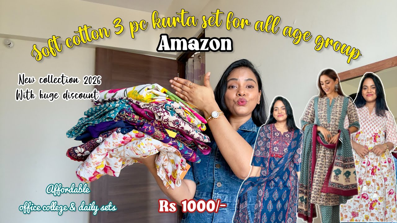 Soft cotton kurta sets under budget !! New collection suits 2026 !! Amazon suits for college office