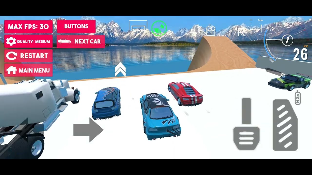 playing Car Crash Games 3D mega ramp 3 map