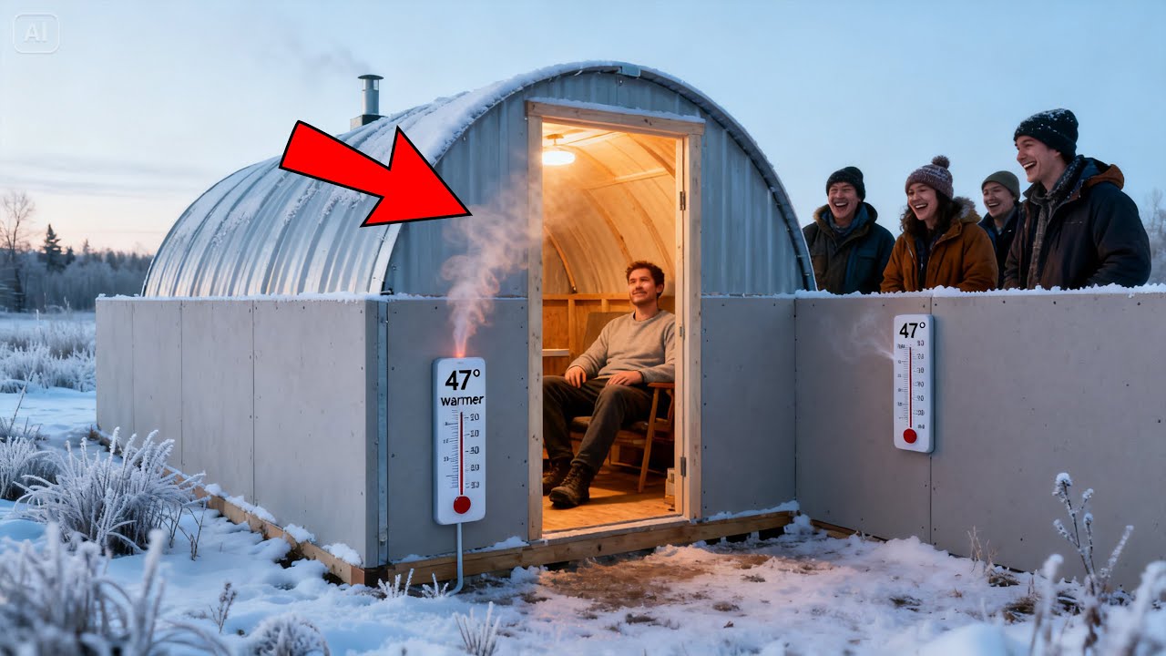 Neighbors Laughed When He Built Walls Around His Quonset — Until It Stayed 47° Warmer