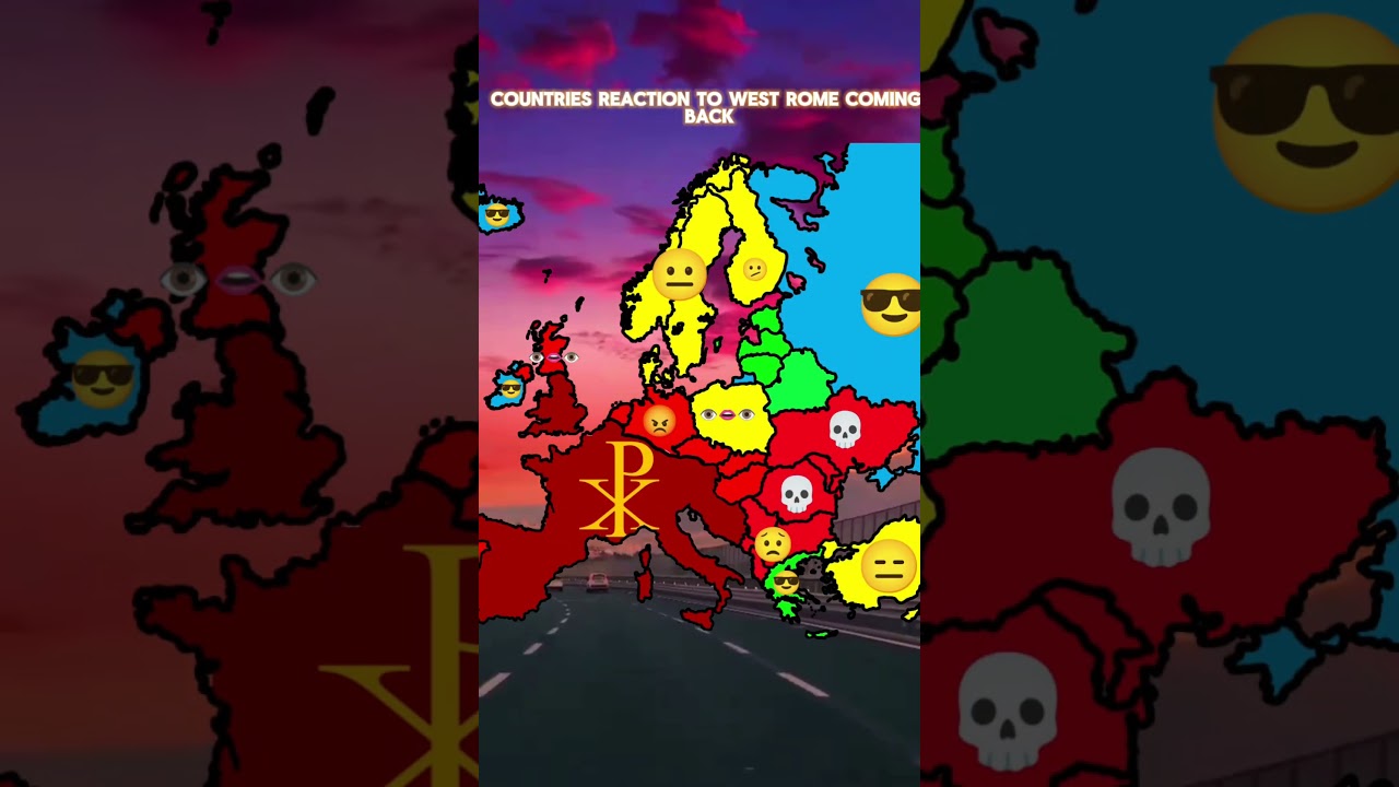 Countries reactions to Western Roman Empire coming back #geography #map #history #mapping #mapper