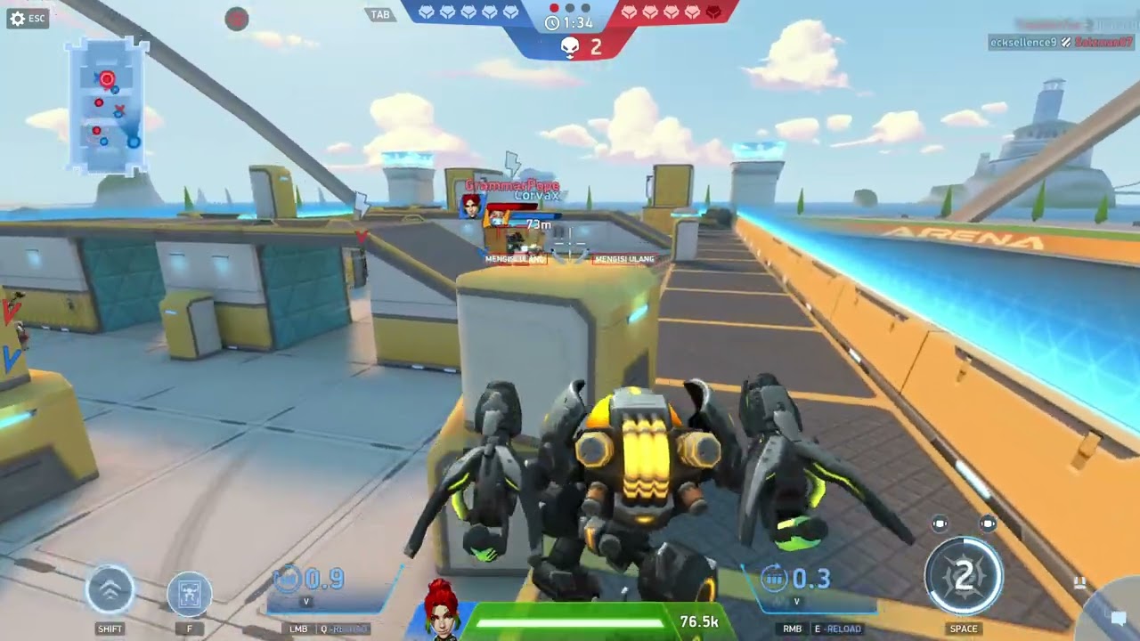 Mech Arena dengan mech Solis lawan tidak bisa berkutik #mecharena #gaming #midgame #seeker #nomad