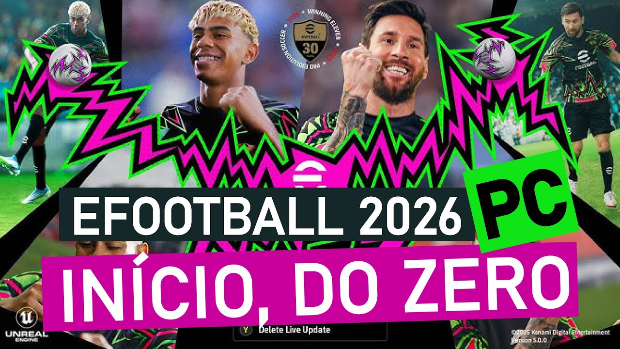 Começando o EFootball 2026, Primeiro jogo  |  Minha Primeira Vitória  |  Versão Steam-PC