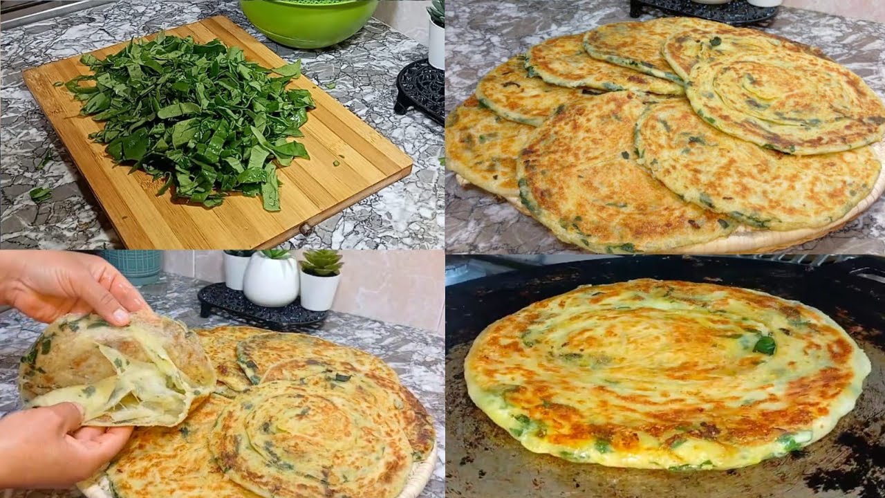 أسهل وأسرع ملوي مسمن معمر بالسبانخ والجبن👌كيجي مورق مقرمش ولذيذ ما تشبعوش منو جربيهم في رمضان 🌛