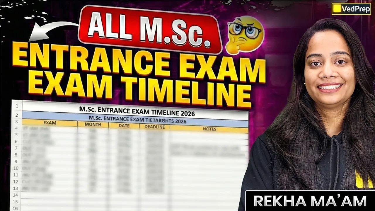 Complete M.Sc. Entrance Exams 2026 Timeline 🔥 | CUET PG, IIT JAM, GATE XL, TIFR GS & More | VedPrep